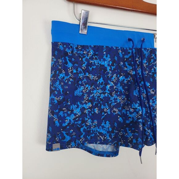 Nabaiji Shorts XL Womens Blue Geometric Mid Rise Elastic Waist Drawstring NWT - Picture 3 of 9